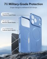 ESR Cyber Tough Magnetic Case with Camera Control Button for iPhone 18/17 Series (Frosted Light Blue)