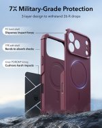 ESR Cyber Tough Magnetic Case with Camera Control Button for iPhone 18/17 Series (Burgundy)