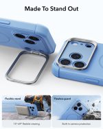 ESR Cyber Tough Magnetic Flex Stand Case with Camera Control Button for iPhone 18/17 Series (Frosted Light Blue) - Image 4