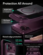 ESR iPhone 18/17 Pro Max Frosted Burgundy Case with Camera Control