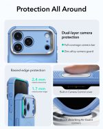 ESR Cyber Tough Magnetic Flex Stand Case with Camera Control Button for iPhone 18/17 Series (Frosted Light Blue) - Image 5