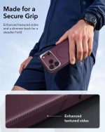 ESR Cyber Tough Magnetic Flex Stand Case with Camera Control Button for iPhone 18/17 Series (Deep Burgundy)