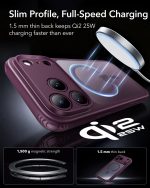 ESR iPhone 18/17 Pro Max Frosted Burgundy Case with Camera Control